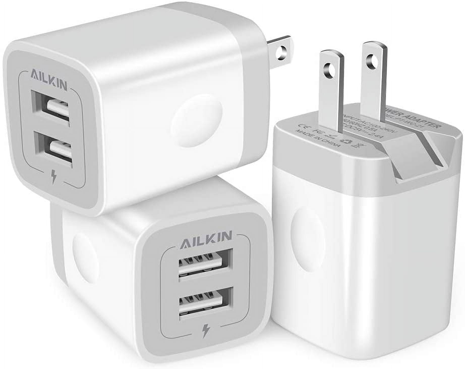 MHAWBL-3Pack Fast Charging Cubes, Foldable Dual Port Charger Block, Fast USB Plug Power Adapter Fold up Box Base Brick for iPhone 17 Air/16 Pro/16 Plus/16 Pro Max/15/XR/XS Max Samsung Galaxy LG Pixe