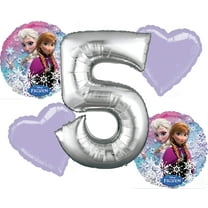 Frozen Balloon Bouquet 5th Birthday 5 pcs - Party Supplies