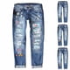 thumbnail image 5 of WILLBEST Pantalones Mujer Pantalones Vaqueros Rotos Con Estampado de Pascua para Mujer, Informales, de Cintura Alta, Elásticos, Cómodos, Ajustados, a La Moda y Desgastados. Mediana, 5 of 5