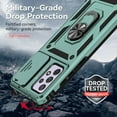 thumbnail image 4 of Galaxy A53 5G Case,Dteck Shockproof Rubber Rugged Case Hybrid Hard Ring Holder Kickstand Slide Camera Lens Protector Cover for Samsung Galaxy A53 5G 6.5-inch,Darkgreen, 4 of 8