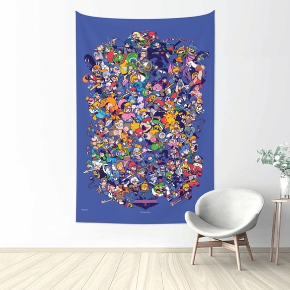 Super Smash Bros Ultimate Tapestry Wall Hanging Home Decoration Wall Blanket Dormitory Living Room Bedroom Backdrop Poster( 60x40inch)