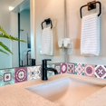thumbnail image 4 of 7" X 7" Vintage Turq Blush And Mauve Peel And Stick Removable Tiles, 4 of 7