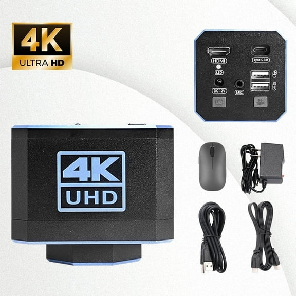 Hayear IMX678 4K 60FPS USB3.0 Measuring Industrial Camera for Adults Kids，15X Digital Zoom Microscope Camera for Acquisition, PC View Compatible with Windows/Mac/Linux