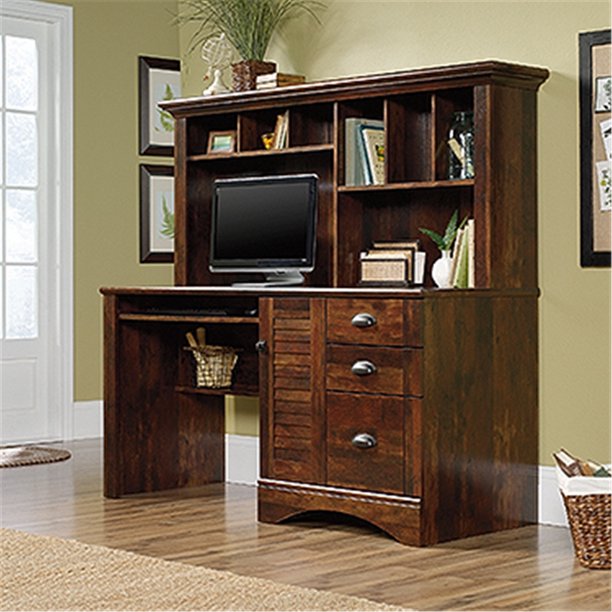 Sauder Harbor View Computer Desk With Hutch In Curado Cherry Walmart Com Walmart Com