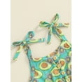 thumbnail image 6 of Musuos Kid Girls Short Jumpsuit, 1-5 Years Tie-up Spaghetti Straps Avocado Print Romper Clothes for Casual Toddler Summer Clothes, 6 of 10