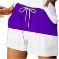 thumbnail image 2 of Aoujea Womens Shorts Summer Women Plus Size Women's Printed Casual Loose Pockets Drawstring Shorts Pants Purple on Clearance, 2 of 4