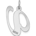 thumbnail image 5 of 14K White Gold Large Fancy Script Letter V Initial Charm Made In United States yc655v, 5 of 6