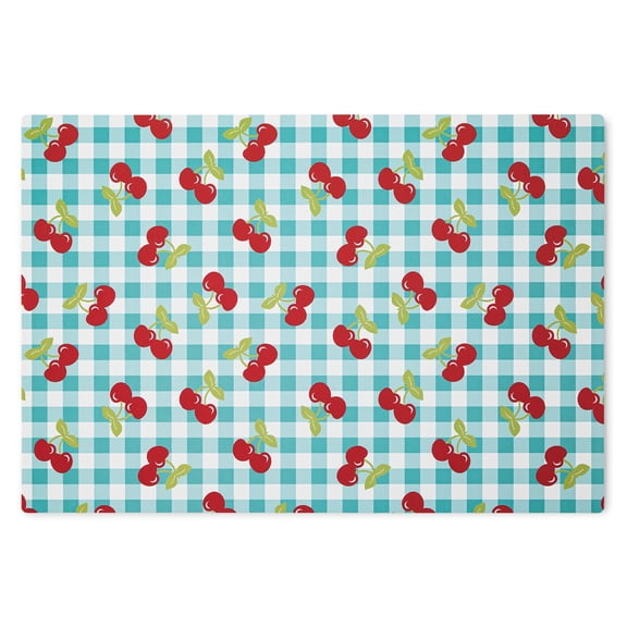 Hometrends All Over Cherries 1-Piece Polypropylene Placemat, Multicolor, 13"x19"