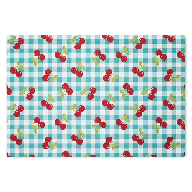 Hometrends All Over Cherries 1-Piece Polypropylene Placemat, Multicolor, 13"x19"