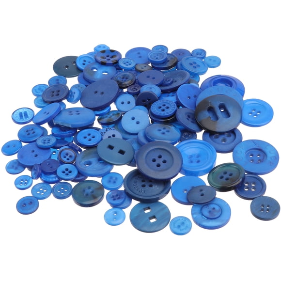 1 Pack Flower Resin Buttons Blue Clothing Decoration for Artistic Creations