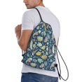 thumbnail image 4 of Yiaed Underwater Creature Print Drawstring Bags Drawstring Backpack Bulk String Back Pack Gym Sport Bag-Small, 4 of 5