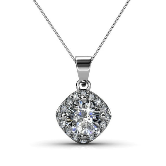 Cate & Chloe Celeste 18k White Gold Plated Pendant Necklace with Swarovski Crystals Gift for Women