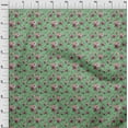 thumbnail image 4 of oneOone Silk Tabby Green Fabric Florals Craft Projects Decor Fabric Printed By The Yard 42 Inch Wide, 4 of 4