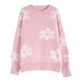 thumbnail image 4 of PFRNLF Womens Floral Sweaters Fall Winter Crew Neck Long Sleeve Loose Knit Pullover Sweater Tops, 4 of 5