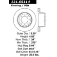 thumbnail image 3 of Centric Parts 121.65114 C-Tek Standard Brake Rotor For 05-12 Ford F-350 SD Fits select: 2005-2012 FORD F350, 2011-2012 FORD F450, 3 of 4