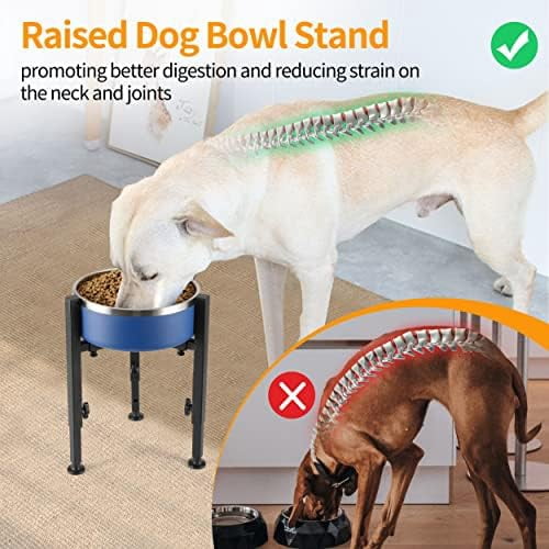 Single Dog Bowl Stand,Tall Dog Food Stand Adjustable Wide 7-11" Heights 14.5",Metal Elevated PET Bowl Holder Raised Water Feeder for Medium,Large Dog(Bowl Not Included)