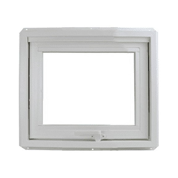 Shed Windows and More 12" x 12" Inward Opening Awning Window Double Pane Window Tempered Low-E Glass White Vinyl Frame