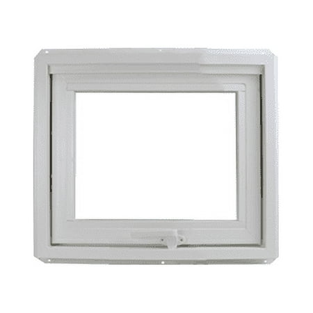 Shed Windows and More 12" x 12" Inward Opening Awning Window Double Pane Window Tempered Low-E Glass White Vinyl Frame