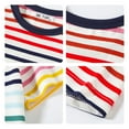thumbnail image 4 of AJTQTH T-shirt for Kids Cute Colorful Stripes Clothes Outfits Girl Boy Unisex Cotton Summer Loose Lightweight Short Sleeve Round Neck Tees Tops for Daily School Party Red 4 Years, 4 of 4
