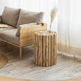 thumbnail image 2 of Pemberly Row Contemporary Jungle Wood End Table in Natural Color, 2 of 4