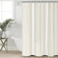 thumbnail image 5 of Cream and Shower Curtain, 72" x 72", White Striped Geometric Waterproof Bathroom Curtain Washable Shower Curtain Set with 12 Hooks, 5 of 6