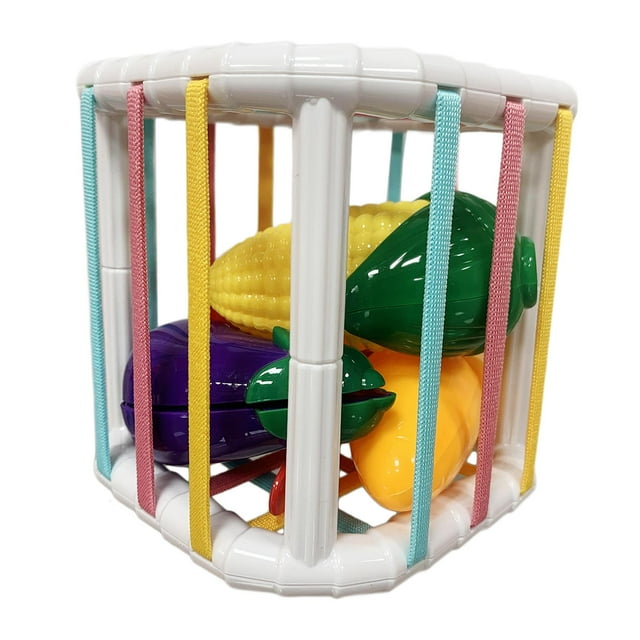 Clasificador de formas para bebés, juguete educativo, contenedor sensorial para clasificar colores para bebés pequeños, 6 unidades verduras