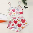 thumbnail image 4 of Women’s Loungewear Sets – Trendy Two Piece Pajamas for Weekend Lounge or Spring Use Women's Heart Print Casual Pajama Shorts Set, 4 of 4