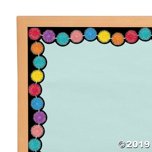 Bright PomPom Bulletin Board Borders