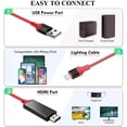thumbnail image 3 of KOMI Lightning to HDMI Adapter Cable,1080P Digital AV Sync Audio & Video Connectors Cord for TV/Projector/Monitor-6.6ft, 3 of 5