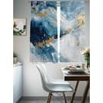 thumbnail image 5 of Sheer Curtains 63 Inches Long, Blue Oil Painting Light Filtering Window Curtains for Living Room/Bedroom, Modern Marble Art Abstract Rod Pocket Voile Sheer Curtain Drapes, 52"W x 63"L, 2 Panels, 5 of 8
