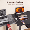 thumbnail image 4 of 55" x 28" Electric Standing Desk with Keyboard Tray, Height Adjustable Sit Stand up Desk with Headphone Hook & 4 Height Memory Pre-Set for Home Office, Black, 4 of 11