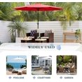 thumbnail image 6 of Vineego 5 Pieces Wicker Outdoor Patio Furniture Set Patio Chairs with Umbrella and Ottoman(Red), 6 of 7