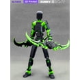 thumbnail image 2 of Assembled T13 Action Figure with Multiple Accessories, Black-Green 3D Printed Multi-Jointed Titan 13 Figure,Dummy 13 Desktop Decorative Toy, 2 of 7
