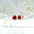 thumbnail image 6 of Rosec Jewels Certified 4 Carat Lab Grown Heart Earrings in Silver (AAAA Grade) Vintage Ruby Earrings - Valentines Day Gift, 6 of 8