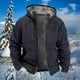EGNMCR Jackets for Men Hommes Hiver Manches Longues Cardigan Poches Chaud en Peluche Veste à Capuche Manteau de Pull Polaire sur l'Autorisation – image 5 sur 5