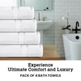 thumbnail image 2 of Casa Lino 4Pc Premium Bath Towels (54" x 27") - 100% Cotton, 400GSM, Ultra Soft & Absorbent (White), 2 of 6
