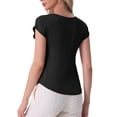thumbnail image 3 of INSPIRE CHIC Women's Sleep T-Shirt V-Neck Pajamas Top for Nightwear Loungewear M Black, 3 of 6