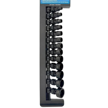 13 piece Metric 1/4" Drive Nano Low Profile Impact Socket Set