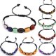 thumbnail image 2 of Granjero Gordo Pulsera de cuentas hecha a mano, pulsera de cristal de piedra natural de colores rectangular tejida a mano, rojo, 2 of 5