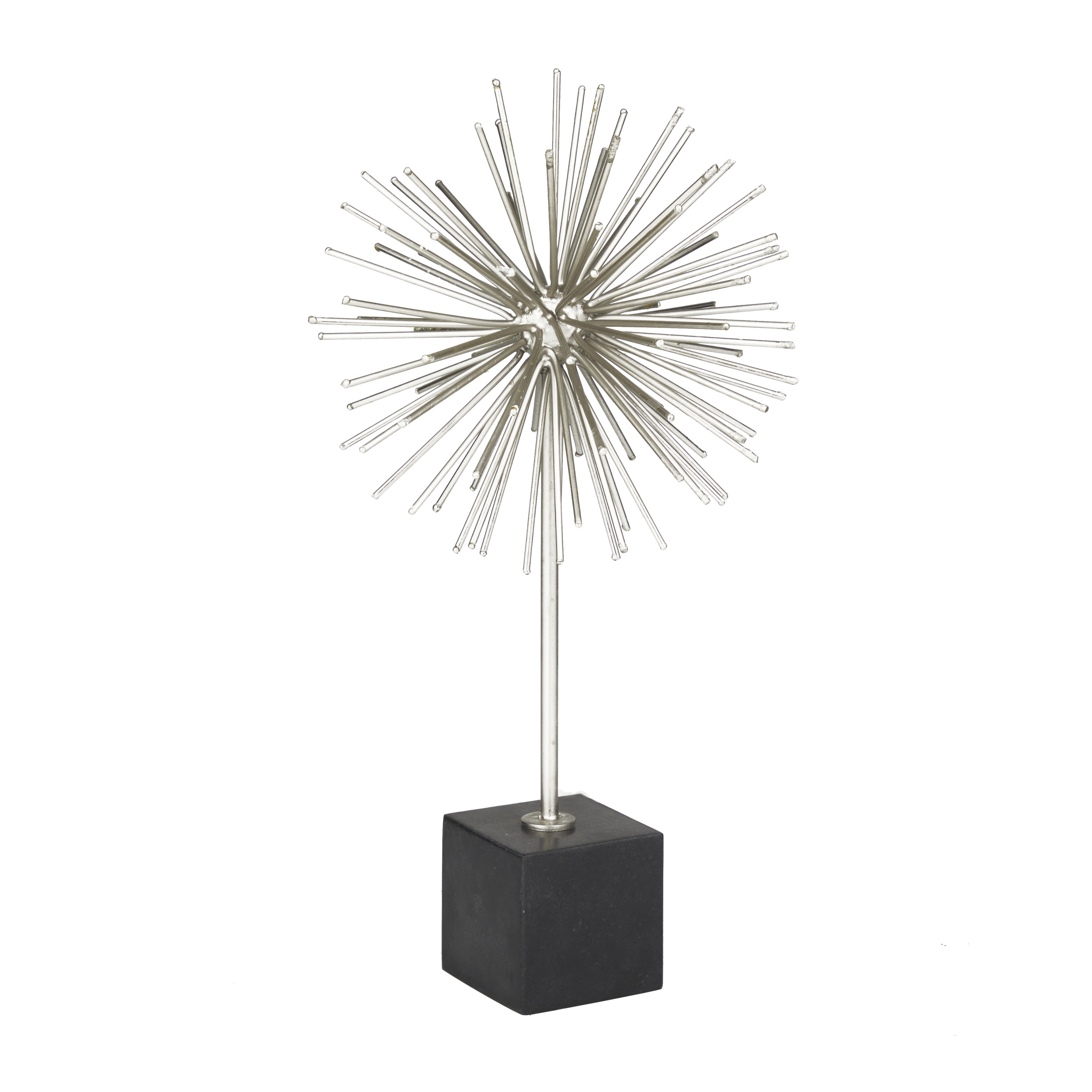 CosmoLiving by Cosmopolitan Marble Contemporary Sculpture, Silver, 1-Piece