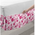 thumbnail image 2 of Pink Polka Dots Bed Skirt, Monotone Print of Circles in Different Sizes on a Plain Backdrop, Elastic Bedskirt Dust Ruffle Wrap Around for Bedding Decor, 4 Sizes, Pink Baby Pink White, by Ambesonne, 2 of 2