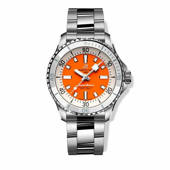 Breitling Superocean Automatic 36 Orange Dial Steel Women's Watch A17377211O1A1
