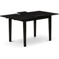 thumbnail image 6 of East West Furniture NFT-BLK-T Norfolk Kitchen Table - a Rectangle Dining Table Top with Butterfly Leaf, 32x54 Inch, Black, 6 of 6