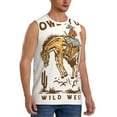 thumbnail image 2 of Uemuo Cowboy Up Vintage Wild West Pattern Men's Sleeveless T-Shirt,Muscle Athletic Tank Top, Moisture-wicking Quick-dry Breathable Classic Tee Top for Gym Run Outdoor Sports-Small, 2 of 8