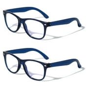 2 Pairs Kids Blue Light Blocking Glasses, Anti Eyestrain & UV Protection, Computer Gaming TV Phone Glasses for Boys Girls - Clear Lens Eye Glasses (Age 3-10)