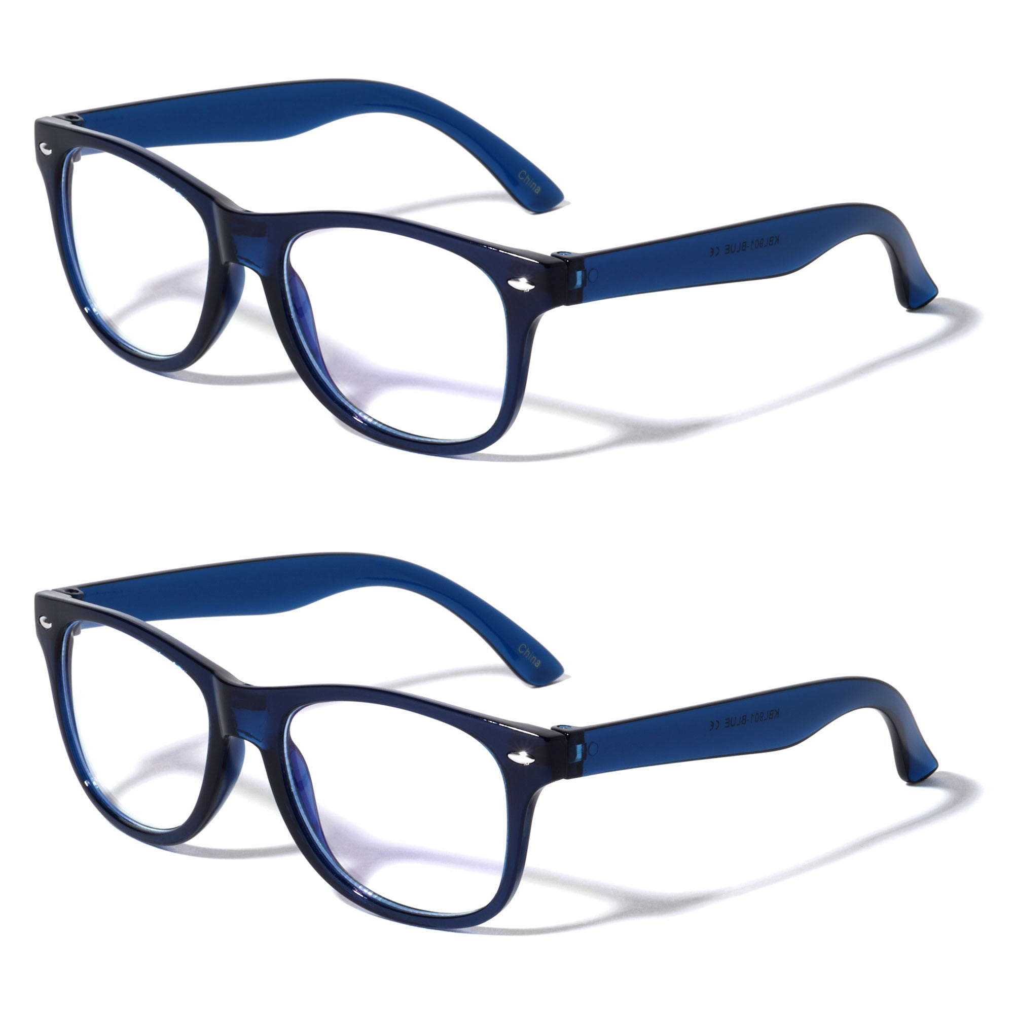 2 Pairs Kids Blue Light Blocking Glasses, Anti Eyestrain & UV Protection, Computer Gaming TV Phone Glasses for Boys Girls - Clear Lens Eye Glasses (Age 3-10)