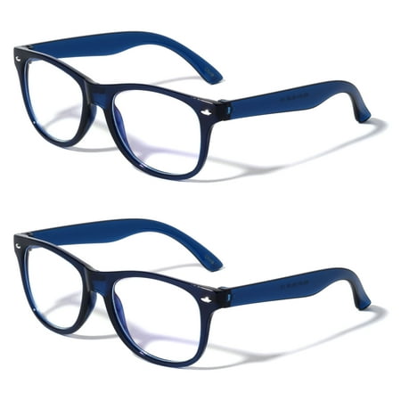 2 Pairs Kids Blue Light Blocking Glasses, Anti Eyestrain & UV Protection, Computer Gaming TV Phone Glasses for Boys Girls - Clear Lens Eye Glasses (Age 3-10)
