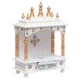 thumbnail image 4 of Wooden Home Temple White / White Handcrafted Rajisthani Temple / Wall Hanging And Table Top Mandir/ Pooja Mandir / Pooja Mandap / Devghar, 4 of 5