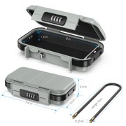 Safe Box for Cash, AMIR Mini Security Case Portable Waterproof Anti-Theft Safe Box for Money Travel Jewelry Gray