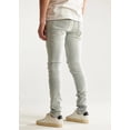 thumbnail image 4 of Embellish NYC Men's Rip & Repair Distressed Skinny Fit Stretch Denim Jeans (28, Light Blue), 4 of 5